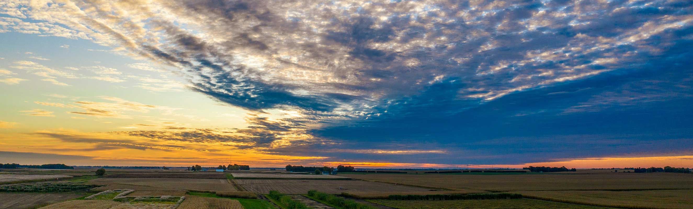 Open Field and clouds over sky