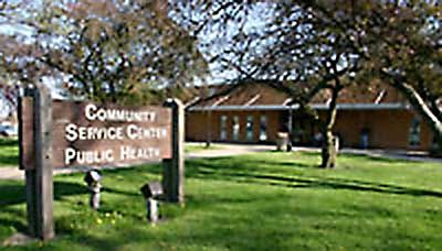 Sign board of community service center public health