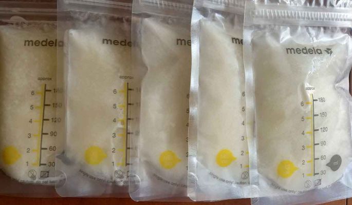 breast milk stored in bags